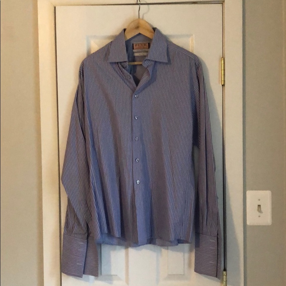 Thomas Pink Stripe Dress Shirt